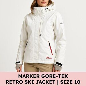 Marker Gore-Tex RECCO Ski Jacket White Waterproof Snow Shell Women’s Size 10